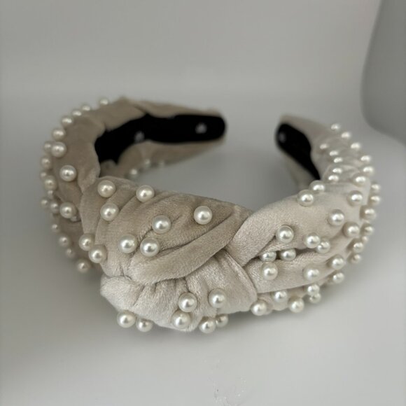 NWOT Lele Sadoughi IVORY PEARL HEADBAND - Picture 3 of 6
